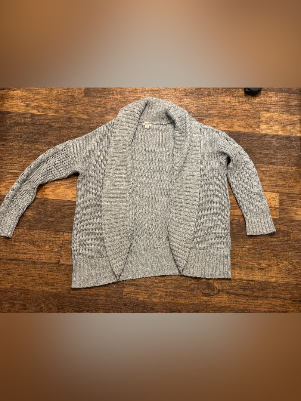 Mossimo Supply Co. Light Gray Ribbed Shawl Collar Cardigan
